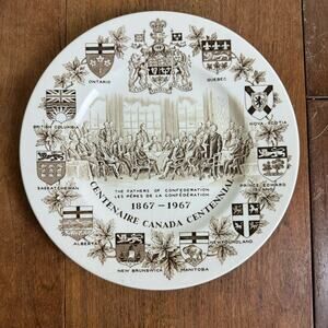 Wood & Sons Canadian Centennial 1967 Fathers of Confederation decorative plate